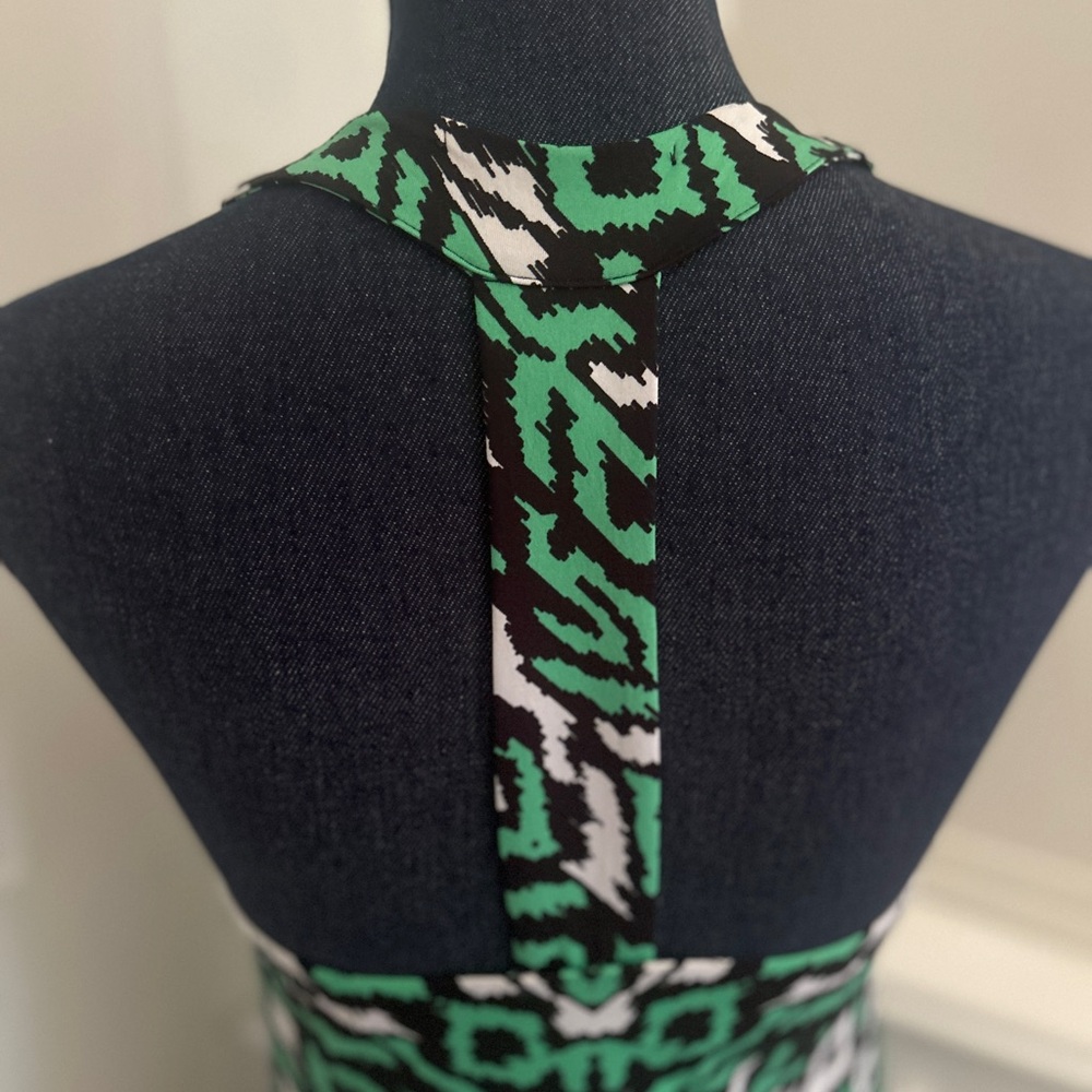 INC International Concepts Green Black Sleeveless Maxi Sundress boho tribal - Picture 5 of 6